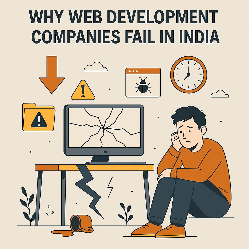 Web development company failure illustration